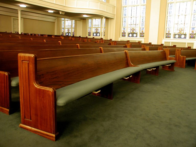 church pew in living room