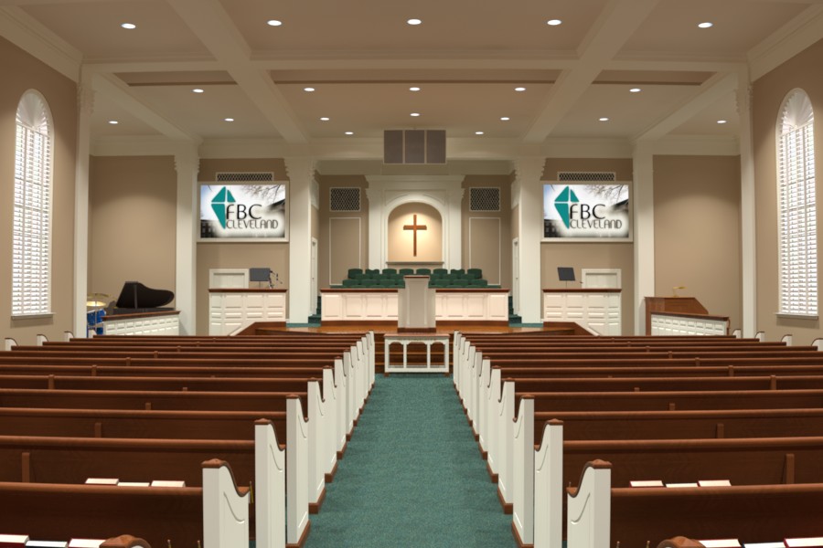 Church 3D Rendering Interior Design For Churches